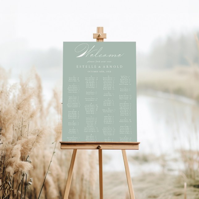 Green White Alphabetical Seating Chart (Creator Uploaded)