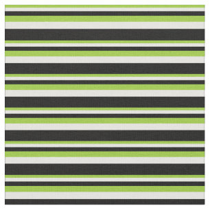 Green, White, and Black Colored Stripes Fabric