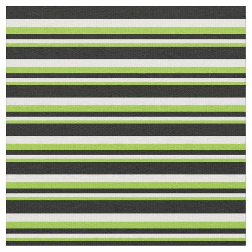 Green, White, and Black Lined/Striped Pattern Fabric
