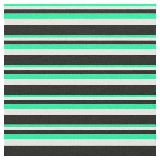 Green, White, and Black Striped Pattern Fabric