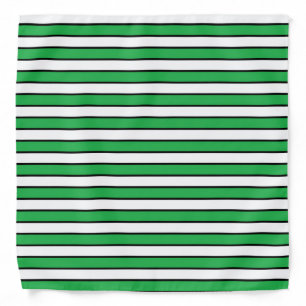 Green, White and Black Stripes Bandana