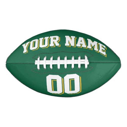 GREEN WHITE AND GOLD Custom Football