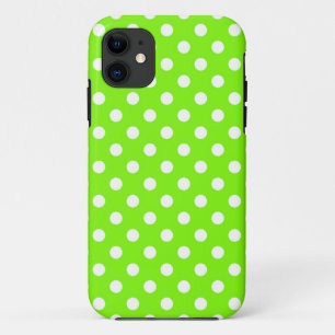 green, white and green polka dots iPhone 11 case