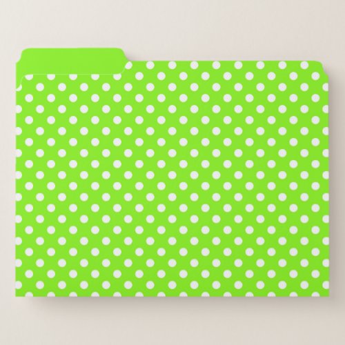 green white and green polka dots  file folder