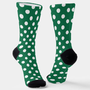 green, white and green polka dots socks