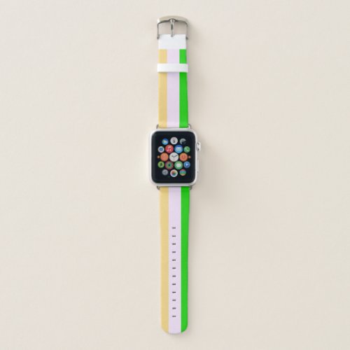 Green white and orange pattern apple watch band