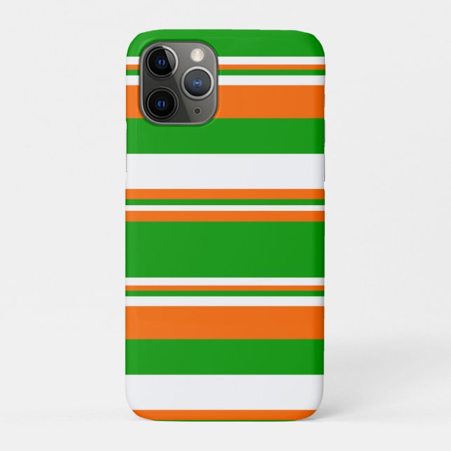 Green, White and Orange Stripes  Case-Mate iPhone Case (Back)
