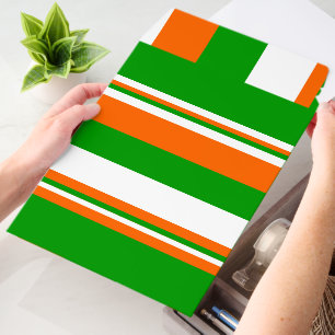 Green, White and Orange Stripes Envelope Mailers