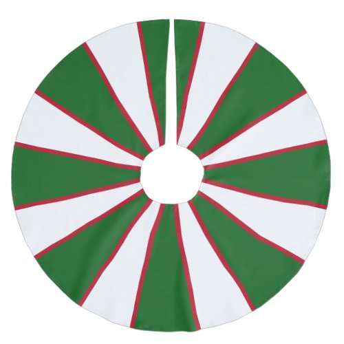 Green White and Red Brushed Polyester Tree Skirt