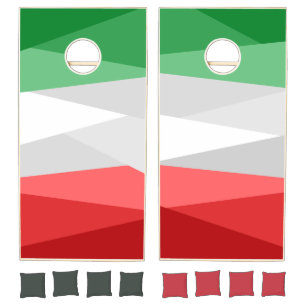 Green White and Red Color Stacks Cornhole Set