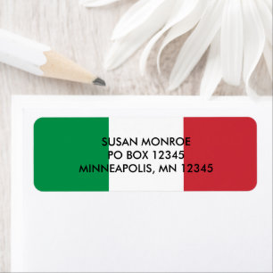 Green White and Red Italian Flag Colors Label