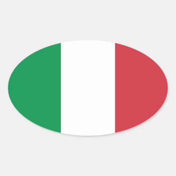 Green White And Red Italian Flag Colors Oval Sticker by designs4you at Zazzle