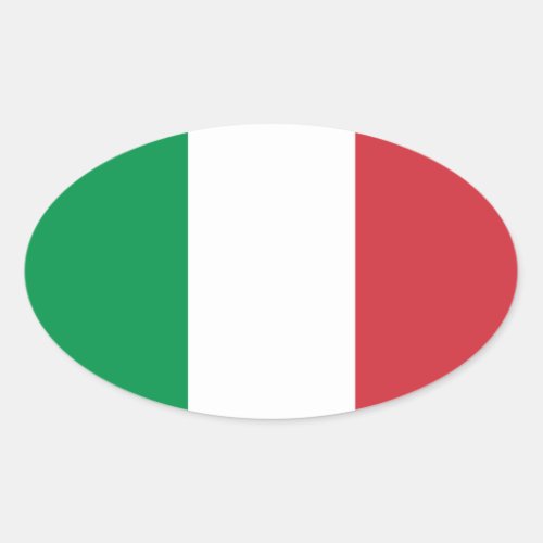 Green White and Red Italian Flag Colors Oval Sticker