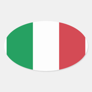 Green White and Red Italian Flag Colors Oval Sticker