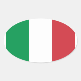 Green White and Red Italian Flag Colors Oval Sticker