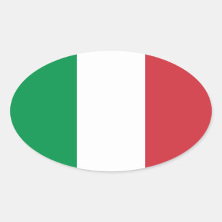 Green White and Red Italian Flag Colors Oval Sticker