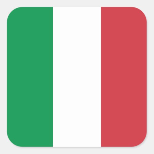 Green White and Red Italian Flag Colors Square Sticker