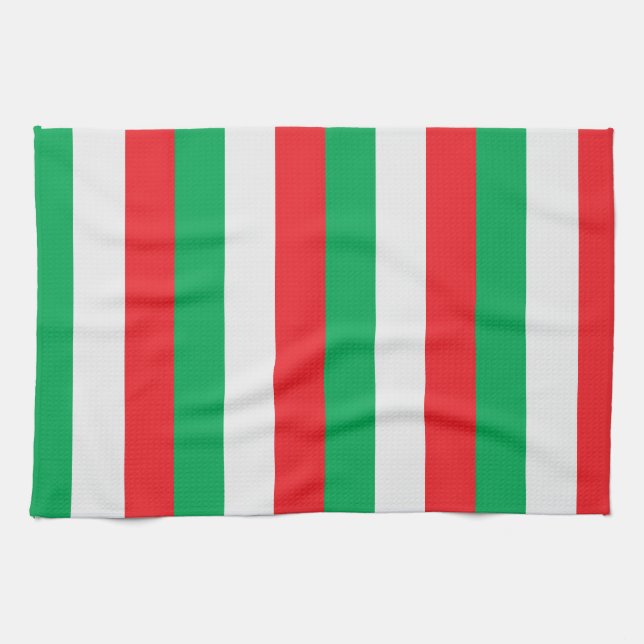 Green, white and red - Italian flag Kitchen Towel (Horizontal)