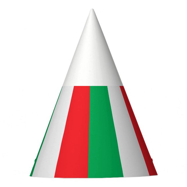 Green, white and red - Italian flag Party Hat (Front)