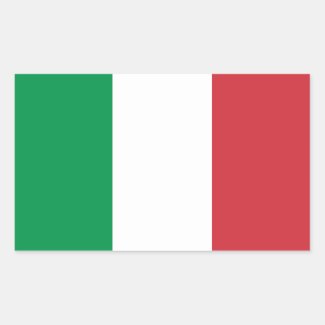 Green White and Red Italian Flag Rectangular Sticker