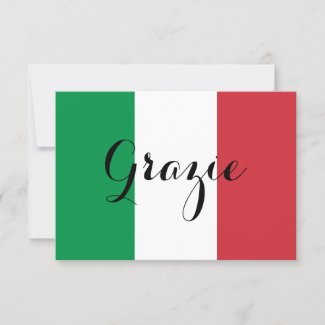 Green White and Red Italian Thank You Card