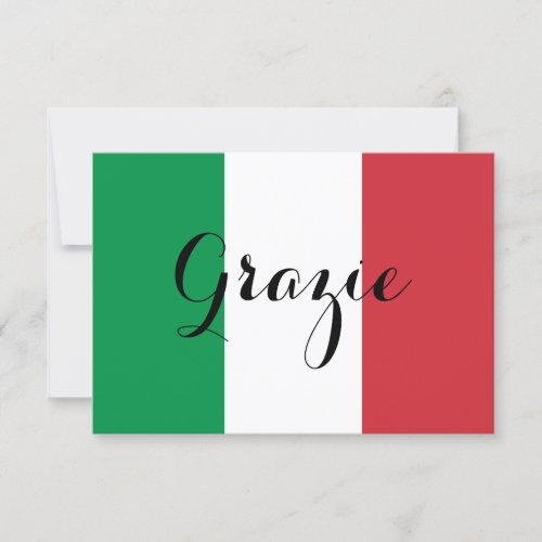 Green White and Red Italian Thank You Card