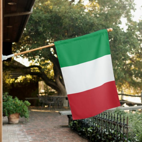 Green White and Red Italy Tricolor House Flag