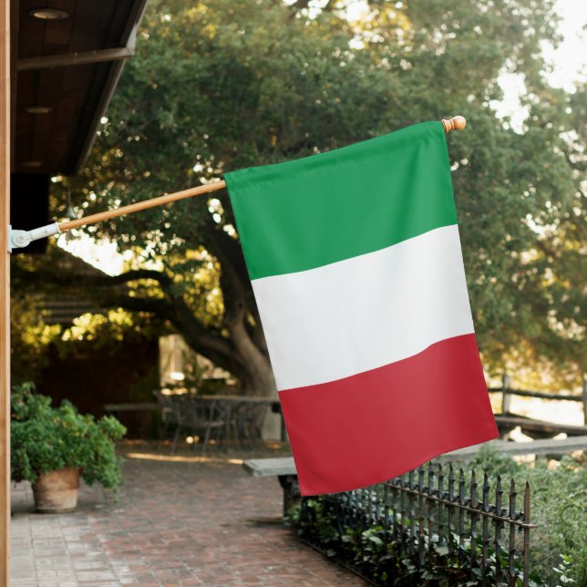 Green White and Red Italy Tricolor House Flag (In SItu)