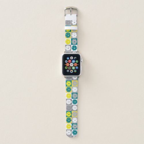 Green white and yellow pickleball pattern  apple  apple watch band