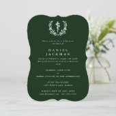 Green/White Asclepius Medical School Graduation Invitation (Standing Front)
