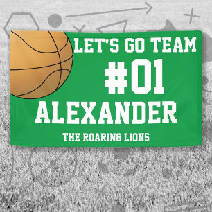 Green White Baseball Team Spirit Banner