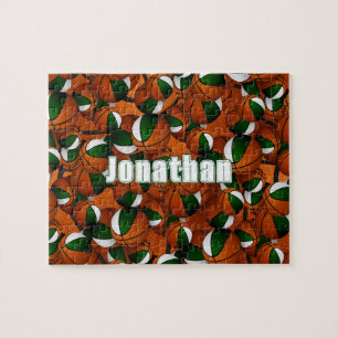 green white basketball boys girls team colors jigsaw puzzle