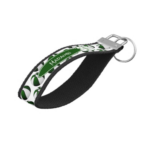 green white basketball team colors wrist keychain