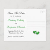 Green, White, Black Floral Save The Date Post Card (Back)