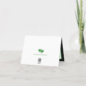 Green, White, Black Floral Wedding Thank You Card (Back)