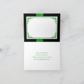 Green, White, Black Floral Wedding Thank You Card (Inside)