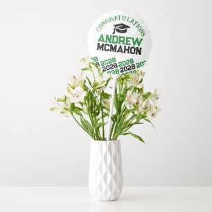 Green White & Black Graduation Centerpiece Balloon