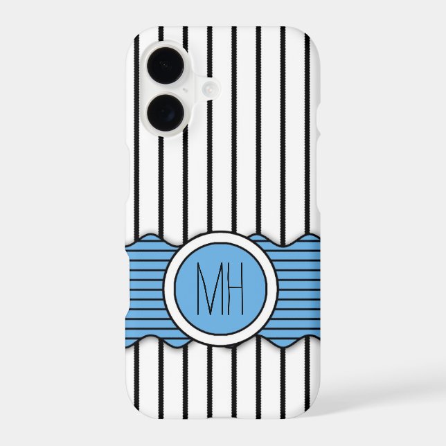 Green White Black Pinstripes Pattern Iphone Case (Back)
