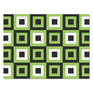 Green White Black Squares Geometric Pattern