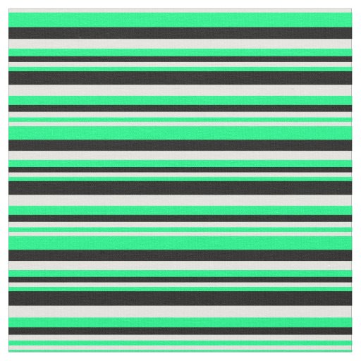 Green, White & Black Striped/Lined Pattern Fabric
