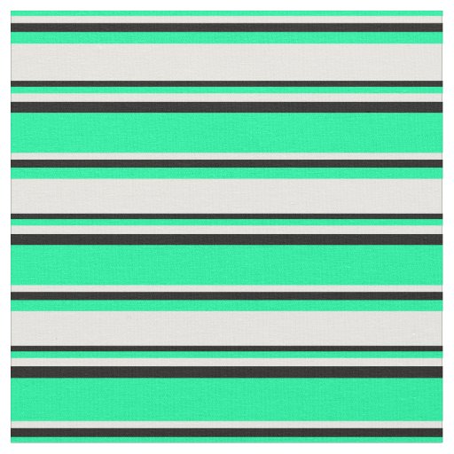Green, White & Black Striped/Lined Pattern Fabric