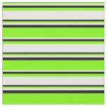 [ Thumbnail: Green, White & Black Striped/Lined Pattern Fabric ]