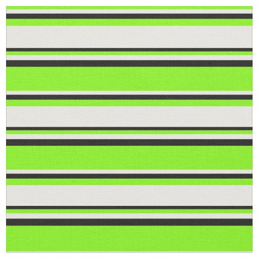 Green, White & Black Striped/Lined Pattern Fabric