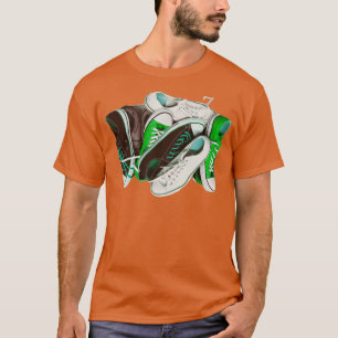 Green white black trainers T-Shirt