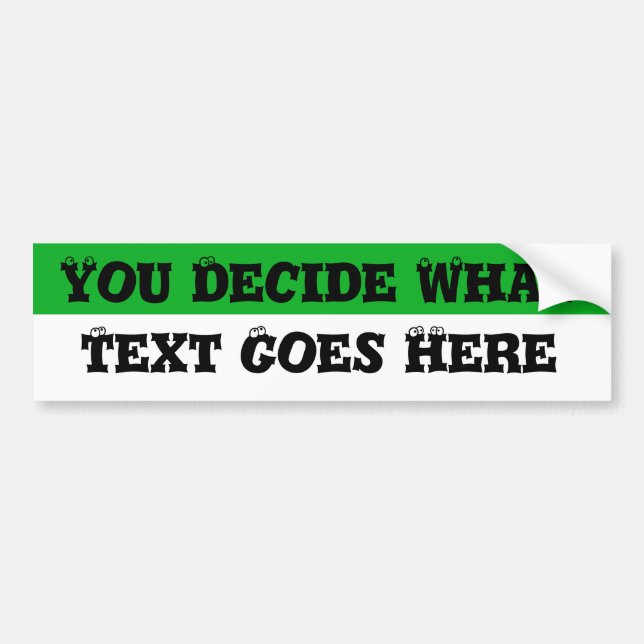 Green & White Blank Bumper Sticker (Front)