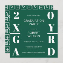 Green White Bold Typography Graduation Party Invitation