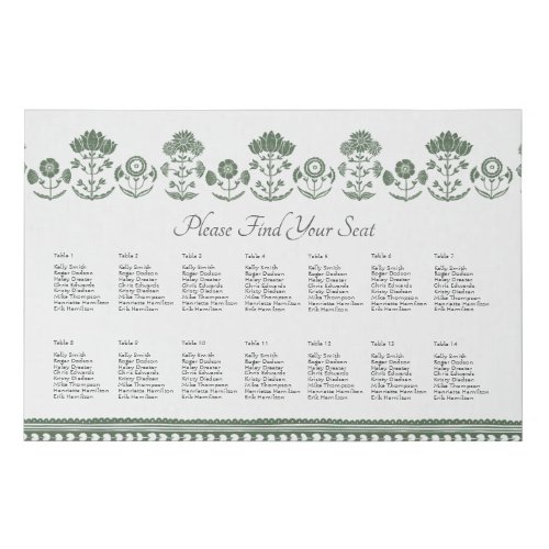 Green & White Botanical Block Print Wedding