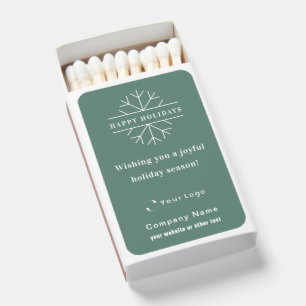 Green White Business Logo Christmas Simple Minimal Matchboxes