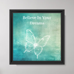 Green White Butterfly Canvas Print