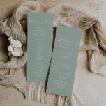 Green White Calligraphy Wedding Program<br><div class="desc">This green white calligraphy gold wedding program is perfect for a rustic wedding. The simple and stylish design features classic and fancy script typography in a green background.</div>